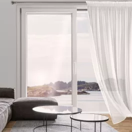   Tamina matt anyagú mikrohálós fényáteresztő függöny Fehér 140x270 cm