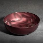 Nikol üveg tál Burgundi vörös 27x27x9 cm