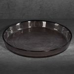 Lea dekoratív üveg tál Fekete 16x16x2 cm