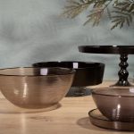 Lea dekoratív üveg tál Fekete 16x16x2 cm