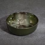 Saba üveg tál Zöld/acélszürke 16x16x6 cm