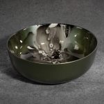 Saba üveg tál Zöld/acélszürke 21x21x7 cm