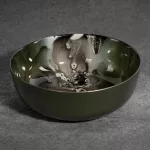 Saba üveg tál Zöld/acélszürke 21x21x7 cm
