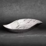 Sana csónak alakú tál márványos mintával Fehér 31x17x5 cm