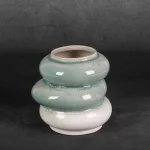 Liana kerámia váza Krémszín/menta 19x18x19 cm