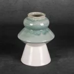 Liana kerámia váza Krémszín/menta 17x17x23 cm