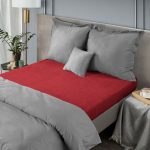 Frottír gumis lepedő Piros 160x200 cm +20 cm