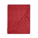 Frottír gumis lepedő Piros 160x200 cm +20 cm