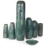 Rea dekoratív kerámia tál Zöld/bézs 25x25x5 cm