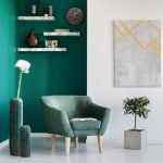 Rea dekoratív kerámia tál Zöld/bézs 25x25x5 cm