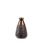 Morena kerámia váza Acélszürke/bronz 13x13x20 cm