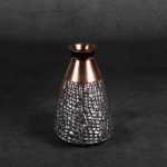 Morena kerámia váza Acélszürke/bronz 13x13x20 cm