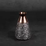 Morena kerámia váza Acélszürke/bronz 13x13x20 cm