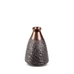 Morena kerámia váza Acélszürke/bronz 16x16x24 cm