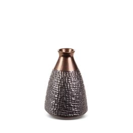 Morena kerámia váza Acélszürke/bronz 16x16x24 cm