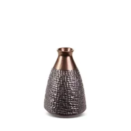 Morena kerámia váza Acélszürke/bronz 16x16x24 cm
