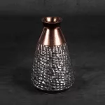 Morena kerámia váza Acélszürke/bronz 16x16x24 cm
