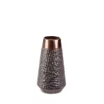 Morena kerámia váza Acélszürke/bronz 14x14x26 cm