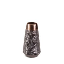 Morena kerámia váza Acélszürke/bronz 14x14x26 cm