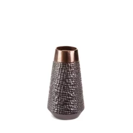 Morena kerámia váza Acélszürke/bronz 14x14x26 cm