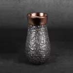 Morena kerámia váza Acélszürke/bronz 14x14x27 cm