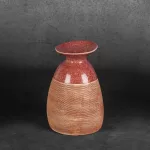 Elda kerámia váza Piros/világosbarna 16x15x22 cm