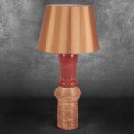 Elda asztali lámpa Piros/világosbarna 35x35x75 cm