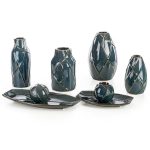 Teo türkiz váza kerámia 14x14x22 cm