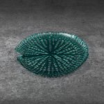 Mela dekoratív üveg tál Türkiz 24x3 cm