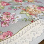 Virágmintás gobelin asztali futó Szürke/rózsaszín 45x140 cm +/-5%