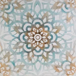 Mandala kézzel festett falikép 486a Kék 80x80 cm