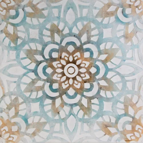 Mandala kézzel festett falikép 486a Kék 80x80 cm