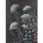 Virágos növényt ábrázoló kézzel festett falikép 493 Többszínű 60x80 cm
