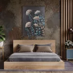 Virágos növényt ábrázoló kézzel festett falikép 493 Többszínű 60x80 cm