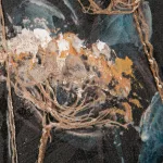 Virágos növényt ábrázoló kézzel festett falikép 493 Többszínű 60x80 cm
