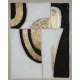 Modern absztrakt kézzel festett falikép 495a Fehér/fekete/arany 80x100 cm