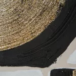 Modern absztrakt kézzel festett falikép 495a Fehér/fekete/arany 80x100 cm