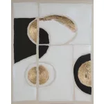 Modern absztrakt kézzel festett falikép 495b Fehér/fekete/arany 80x100 cm