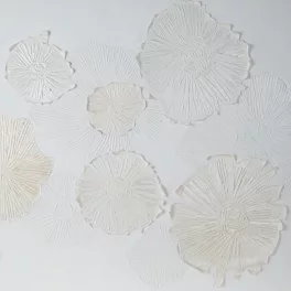   Virágos növényt ábrázoló kézzel festett falikép 499 Fehér 100x100 cm
