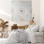 Mandala kézzel festett falikép 486b Kék 80x80 cm