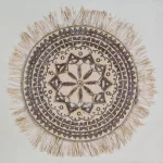 Mandala kézzel festett kollázs falikép 501a Bézs 60x60 cm