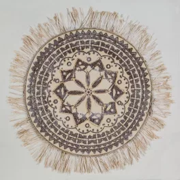   Mandala kézzel festett kollázs falikép 501a Bézs 60x60 cm