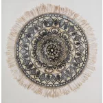 Mandala kézzel festett kollázs falikép 501b Bézs 60x60 cm