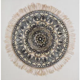   Mandala kézzel festett kollázs falikép 501b Bézs 60x60 cm