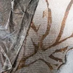 Női portrét ábrázoló kézzel festett kollázs falikép 503 Szürke/bézs 80x80 cm