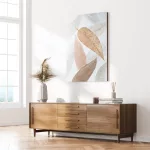 Őszi levelek absztrakt festmény 512 Világosszürke/barna 90x120 cm