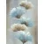 Ginkgo leveleket ábrázoló kézzel festett falikép 528a Bézs/kék 50x70 cm