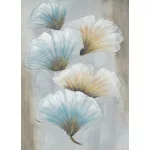 Ginkgo leveles kézzel festett falikép nappaliba 528b Bézs/kék 50x70 cm