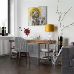 Női portrét ábrázoló falikép 541 Szürke/arany 80x80 cm