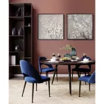 Virágzó faágat ábrázoló kézzel festett falikép kerettel 545b Bézs 60x60 cm